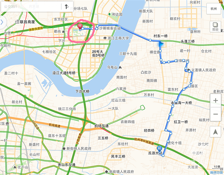 大江东到杭州最便捷的路径就是途径江东大桥图片